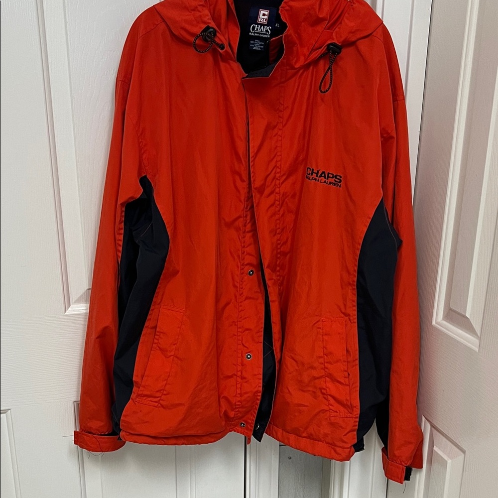 Chaps Vibrant Red and Black Hooded Jacket